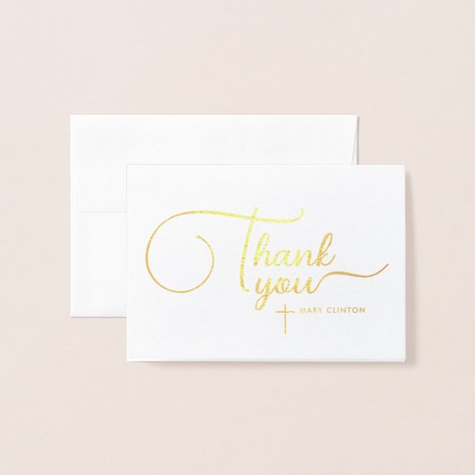 Stijlvolle elegante witte engel Baby doop dank u Folie Kaarten (Voorkant met envelop)