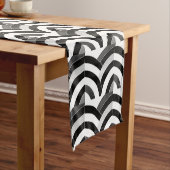 stijlvolle, elegante zwarte/witte chevrons korte tafelloper (Voorbeeld)