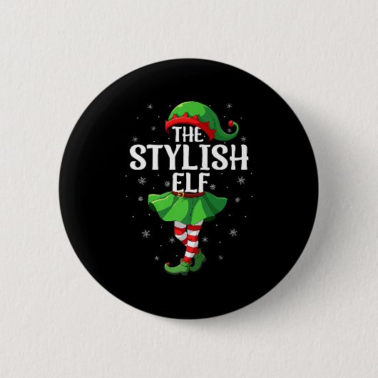 Stijlvolle Elf Kerst Meisjes Vrouwen Elf Squad Ker Ronde Button 5,7 Cm (Voorkant)
