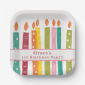 Stijlvolle elke leeftijd Waterverf verjaardagskaar Papieren Bordje (Voorkant)