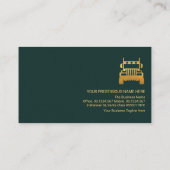 Stijlvolle Emerald Green Gold Line Logistics-drive Visitekaartje (Achterkant)