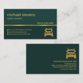 Stijlvolle Emerald Green Gold Line Logistics-drive Visitekaartje (Voorkant / Achterkant)