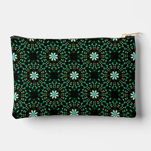 Stijlvolle Emerald & Pearl Abstracte Dot Art Patte Etui (Achterkant)
