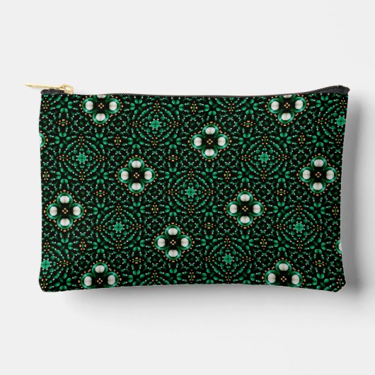 Stijlvolle Emerald & Pearl Abstracte Dot Art Patte Etui (Voorkant)
