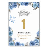 Stijlvolle en chique stoffige blauwe en gouden qui kaart (Achterkant)