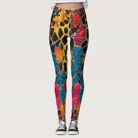 Stijlvolle en comfortabele Leopard Afrikaanse Prin Leggings (Voorkant)