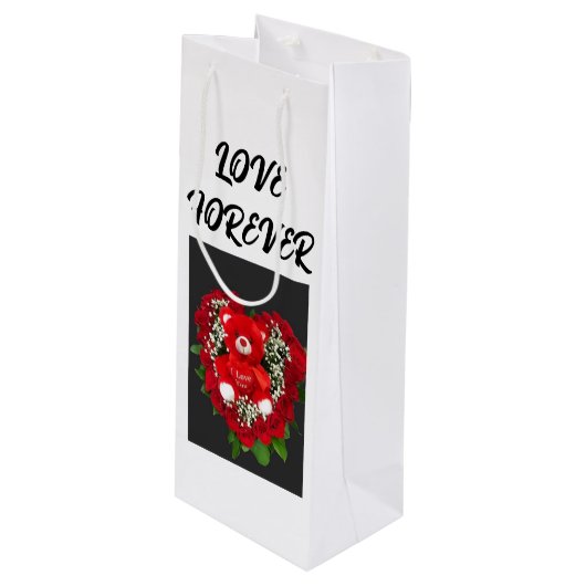 Stijlvolle en duurzame weggeeftas wijn cadeautas (Voorkant Gekanteld)