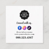 Stijlvolle en eenvoudige QR-code voor sociale medi Vierkante Visitekaartje (Voorkant)