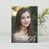 Stijlvolle en elegante foto en jaar Afstuderen Kaart (Staand voorkant)