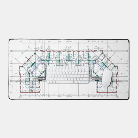 Stijlvolle en functionele Blauwdruk Desk Mat (Keyboard & Muis)