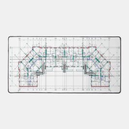 Stijlvolle en functionele Blauwdruk Desk Mat