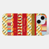 stijlvolle en gepersonaliseerde strepen met ananan Case-Mate iPhone case (Achterkant (horizontaal))