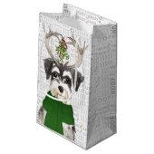 Stijlvolle en grappige miniatuur Schnauzer-kerstmi Klein Cadeauzakje (Achterkant Gekanteld)