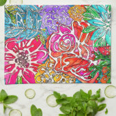 Stijlvolle en kleurrijke bloemen keukenhanddoek (Gevouwen)