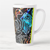 Stijlvolle en kleurrijke neonpatronen latte mok (Rechts)