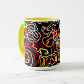 Stijlvolle en kleurrijke neonpatronen mok (Voorkant links)