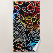 Stijlvolle en kleurrijke neonpatronen strandlaken (Voorkant)