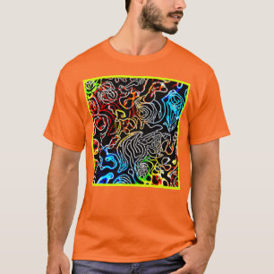 Stijlvolle en kleurrijke neonpatronen t-shirt