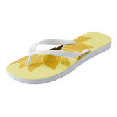 Stijlvolle en levendige zonnebloem Schattige geel Teenslippers (Schuin)