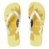 Stijlvolle en levendige zonnebloem Schattige geel Teenslippers (Voetbed)