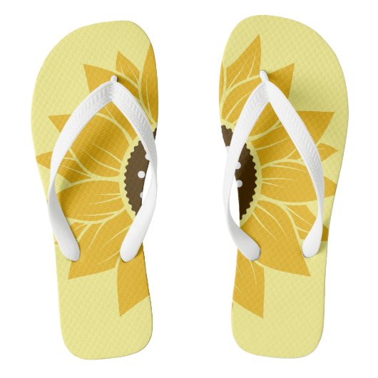 Stijlvolle en levendige zonnebloem Schattige geel Teenslippers (Voetbed)