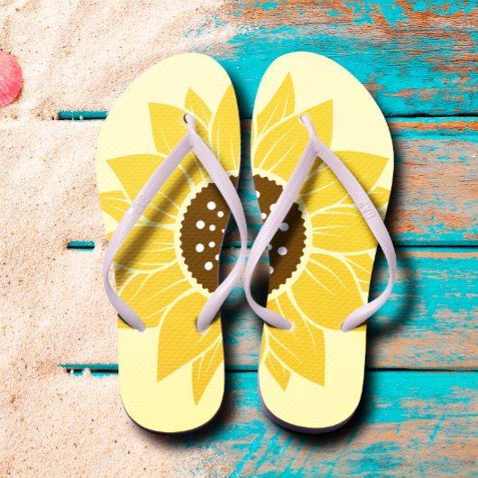 Stijlvolle en levendige zonnebloem Schattige geel Teenslippers