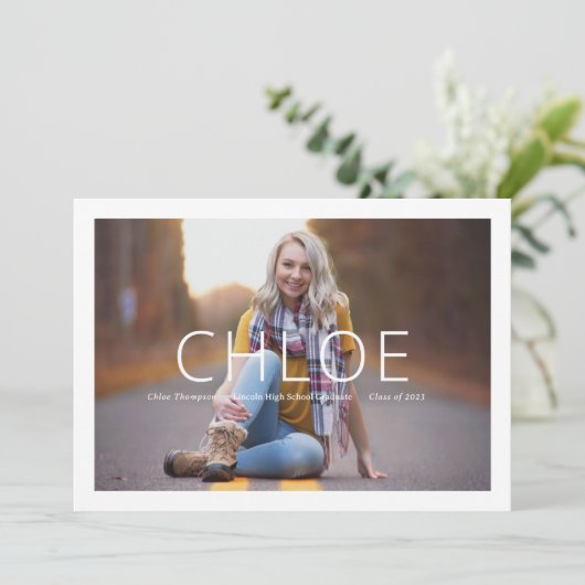 Stijlvolle en minimale aankondiging van het Afstud (Staand voorkant)