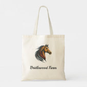 Stijlvolle en moderne bruine paardenkop tote bag (Achterkant)