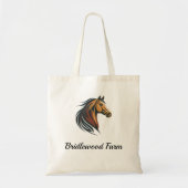 Stijlvolle en moderne bruine paardenkop tote bag (Voorkant)