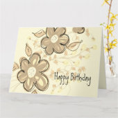 Stijlvolle en moderne verjaardagswensen Gevouwen K Kaart (Gele Bloem)