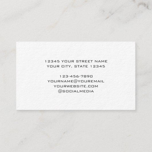 Stijlvolle en professionele typografie Classic Bla Visitekaartje (Achterkant)