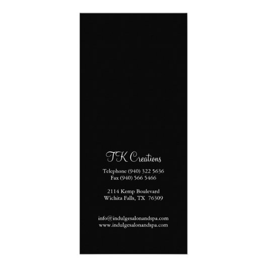 Stijlvolle en Sassy Boutique Rack Kaart (Achterkant)