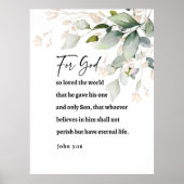 Stijlvolle en tijdloze John 3:16 Muur van de Schri Poster (Voorkant)