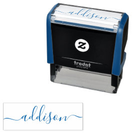 Stijlvolle en trendy blauwe minimalistische meid  zelfinktende stempel
