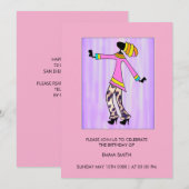 Stijlvolle en trendy meisje verjaardag kaart (Voorkant / Achterkant)