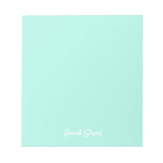 Stijlvolle en trendy Mint Green Minimalist Girly Notitieblok (Voorkant)
