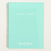 Stijlvolle en trendy Mint Green Minimalist Girly Planner (Voorkant)