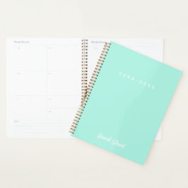 Stijlvolle en trendy mintgroene minimalistische me planner