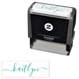 Stijlvolle en trendy turquoise minimalistische mei  zelfinktende stempel
