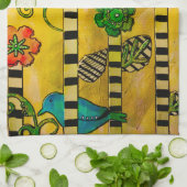 Stijlvolle en trendy vogel en bloemen keukenhanddo theedoek (Gevouwen)