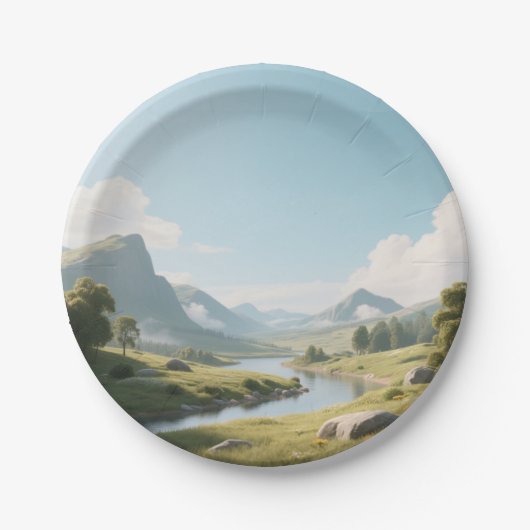 Stijlvolle en verfijnde gerechten papieren bordje (Voorkant)