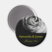 Stijlvolle en zwarte Roze en Witte Roze Magneet (Voorkant / Achterkant)