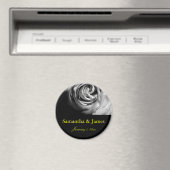 Stijlvolle en zwarte Roze en Witte Roze Magneet (Insitu (Vaatwasser))