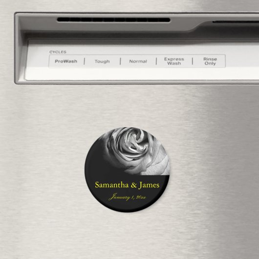 Stijlvolle en zwarte Roze en Witte Roze Magneet (Insitu (Vaatwasser))