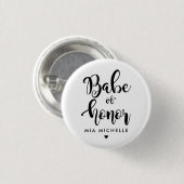 Stijlvolle Ere-juffrouw Zwart en Wit Ronde Button 3,2 Cm (Voorkant /achterkant)