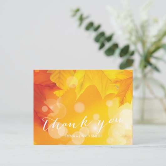 Stijlvolle esdoorn verlaat herfstbruiloft Bedankt Briefkaart (Staand voorkant)