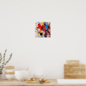 Stijlvolle esthetische abstracte kunst waterkleurp poster (Keuken)