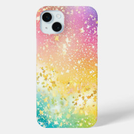 Stijlvolle esthetische regenboog chic iPhone 15 mini hoesje