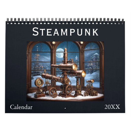 Stijlvolle esthetische retro Cool Cogs Gears Steam Kalender (Hoes)