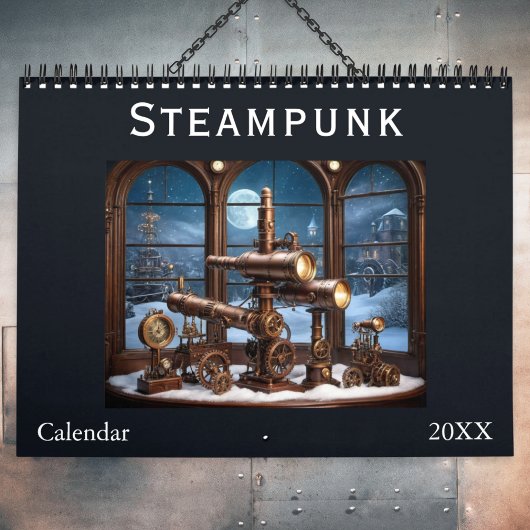 Stijlvolle esthetische retro Cool Cogs Gears Steam Kalender